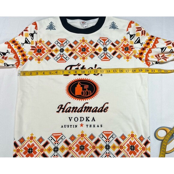 Titos Vodka Embroidered Pullover Crewneck Sweatshirt Sz M Holiday Ugly Christmas - Picture 11 of 13